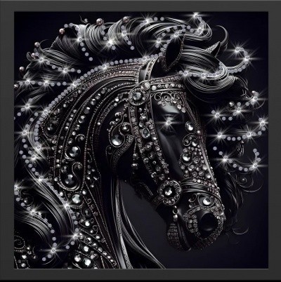 Картина Ночная грация с кристаллами Swarovski (2453)