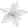 Цветок пуансеттия декоративный  "ажур" с клипсой диаметр=16,5 см цвет:white Lefard (136-107)