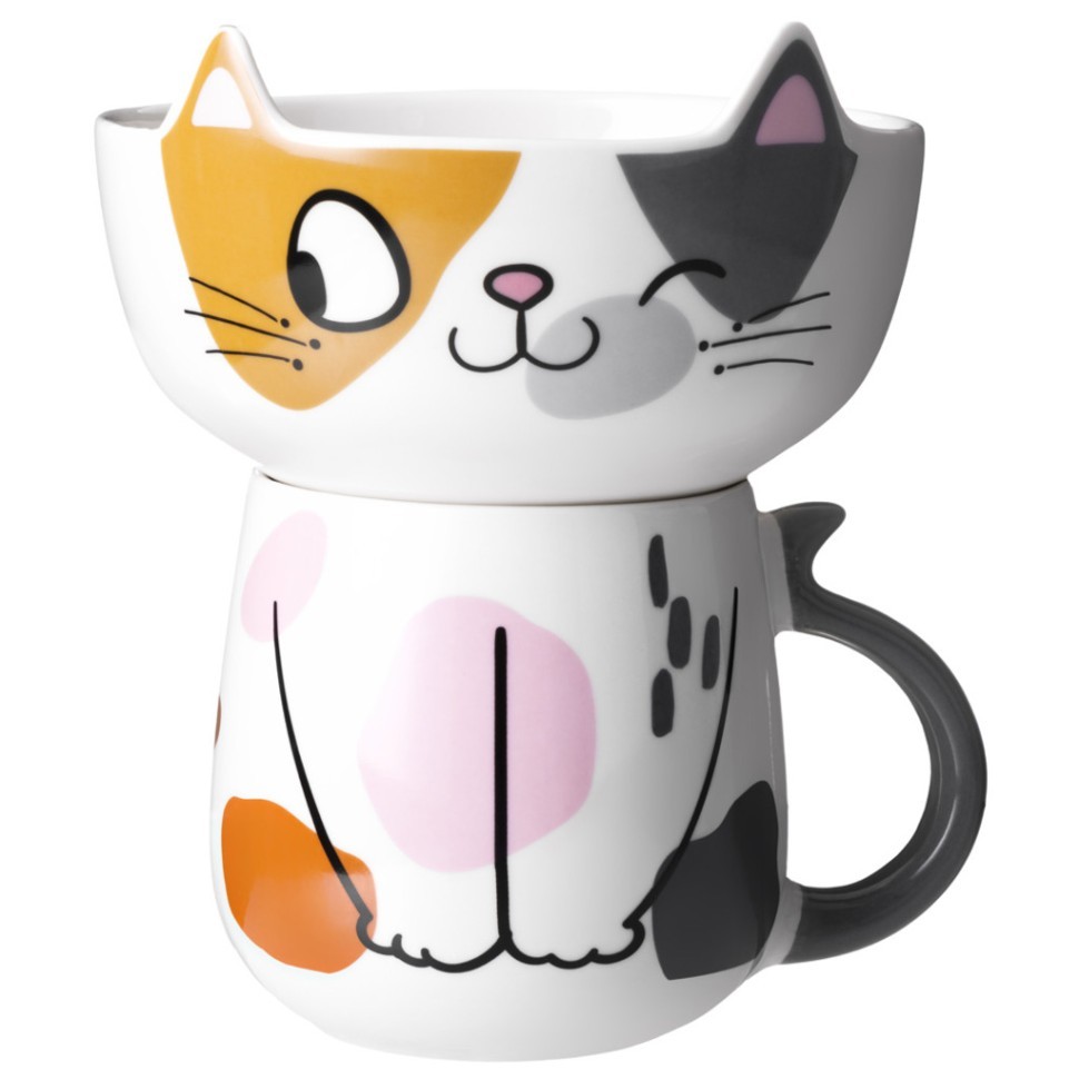 Набор для завтрака lefard "cat", 2 пр.: салатник 500мл, кружка 450мл Lefard (260-1081)