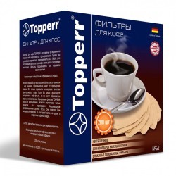 Фильтр TOPPERR №2 для кофеварок бумажный неотбеленный 200 штук 3049 456424 (1) (94171)
