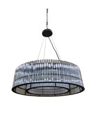 Люстра подвесная чёрный/стекло прозрач. d70*h150см (TT-00013039)