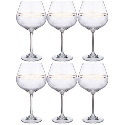 Набор бокалов для вина "viola elegance" из 6 шт. 570 мл. высота=21 см. Bohemia Crystal (674-726)