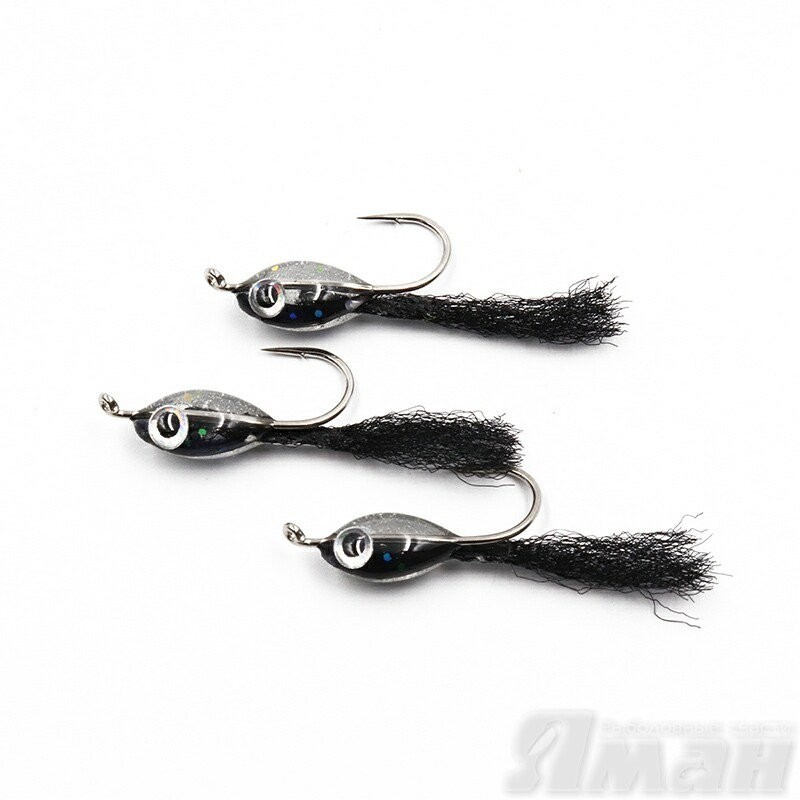 Мормышка Яман Подсадка малек с ушком, L-11 мм, 0,16 г, №10, цвет черный (3 шт.) Я-МР1865 (60659)