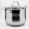 Кастрюля со стеклянной крышкой из нержавеющей стали 11л (2172-1)