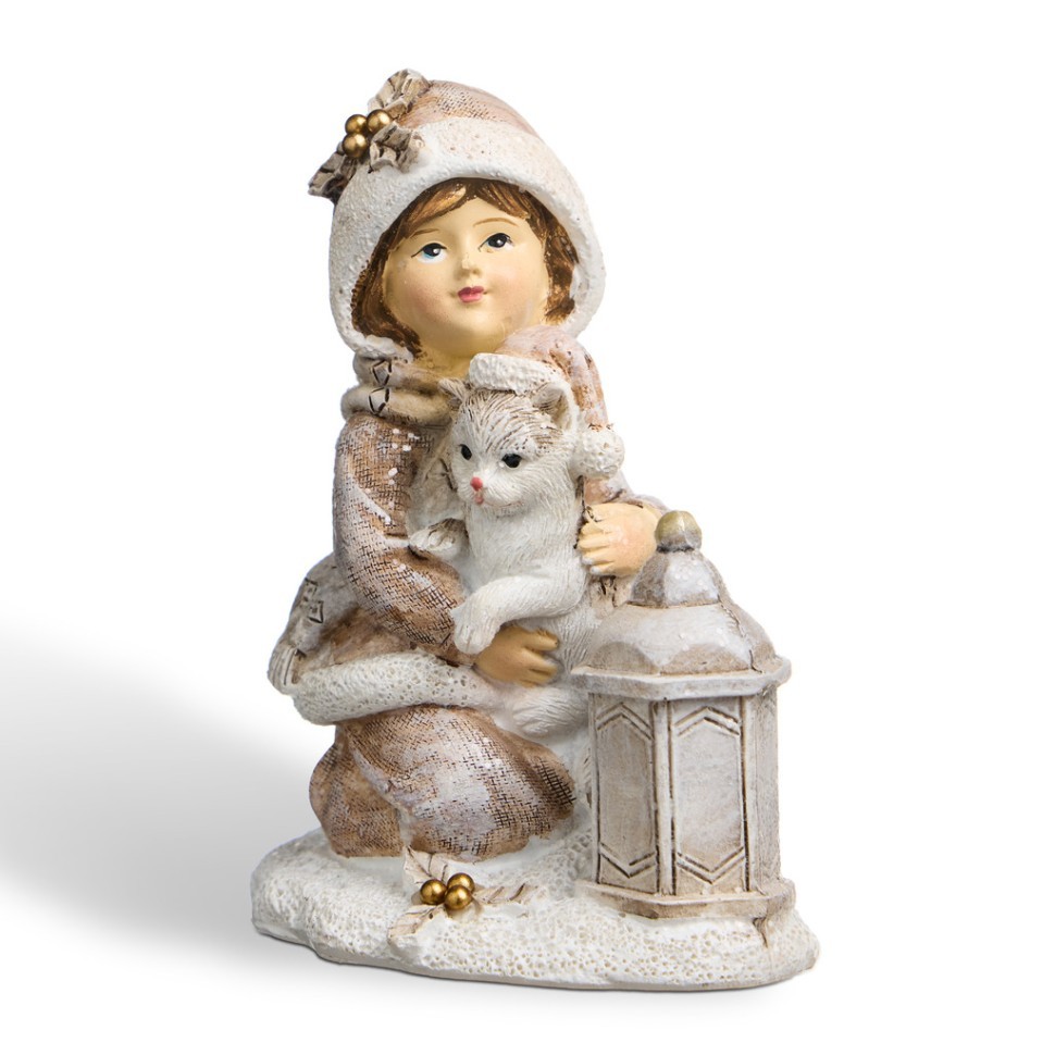 Статуэтка "девочка с котенком" 7,5х5,5х9 см Lefard (162-1294)