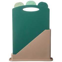 Набор разделочных досок из 3 шт+подставка 24*7.8*17cm цвет: зеленый Agness (671-508)