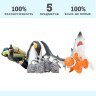 Фигурки игрушки серии "Мир морских животных": Акула, рыба-клоун, пингвин и пингвинята, дайвер (набор из 4 фигурок животных и 1 человека) (ММ203-009)