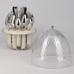 Набор столовых приборов на вращающейся подставке, 24пр., сталь 18/10 Agness (922-022)