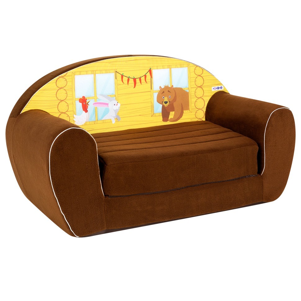Раскладной бескаркасный (мягкий) детский диван серии "Сказки", Теремок (PCR320-131)