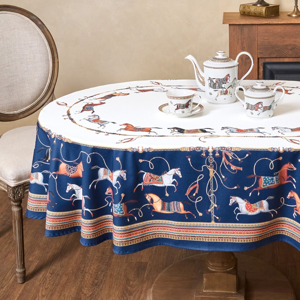 Скатерть овальная "passage"160х220см ,белый, 100% хлопок,твил, пропитка Lefard (850-759-41)