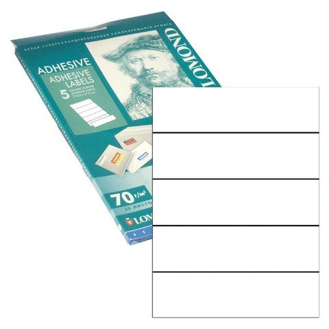 Этикетка самоклеящаяся Lomond 210х57 мм 50 листов по 5 шт белая 2100245/123026 (1) (65116)