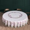 Скатерть круглая  "ирисы" ,d220см, 100% хлопок,твил c пропиткой, белый Lefard (850-743-25)