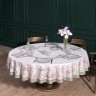 Скатерть круглая  "ирисы" ,d220см, 100% хлопок,твил c пропиткой, белый Lefard (850-743-25)