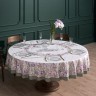 Скатерть круглая  "ирисы" ,d220см, 100% хлопок,твил c пропиткой, белый Lefard (850-743-25)