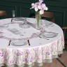 Скатерть круглая  "ирисы" ,d220см, 100% хлопок,твил c пропиткой, белый Lefard (850-743-25)