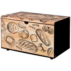 Хлебница agness "лофт" металлическая с деревянной крышкой, 35.5*21.5*19.5cm Agness (938-053)