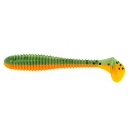 Виброхвост Helios Catcher 3,55"/9 см, цвет Pepper Green & Orange 5 шт HS-2-018 (77532)