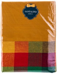 Скатерть "кантри", 140х180, 100% хлопок,горчица+ клетка красный+зелёный SANTALINO (850-878-22)