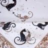 Скатерть " парижские коты" 110х140см ,белый ,100% хлопок ,твил с пропиткой Lefard (850-746-20)