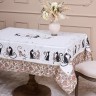 Скатерть " парижские коты" 110х140см ,белый ,100% хлопок ,твил с пропиткой Lefard (850-746-20)