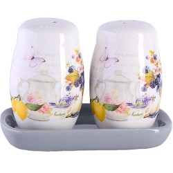 Набор для специй на подставке 3пр Утренняя свежесть доломит LR (60195)