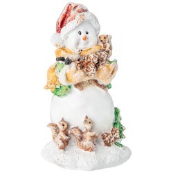 Фигурка декоративная "снеговичок с шишками и белками" высота=14см Lefard (169-612)