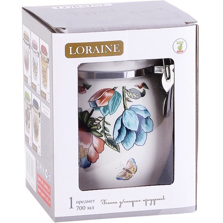 Банка для сыпучих 700мл Летний букет дол/металл LR (30790)