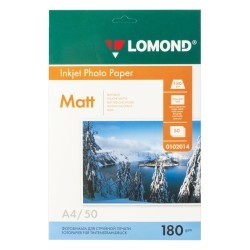 Фотобумага для струйной печати Lomond А4, 180 г/м2, 50 листов, односторонняя матовая 0102014 (65450)