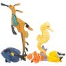 Фигурки игрушки серии "Мир морских животных": Рыбка-клоун, рыба-лиса, рыбка-хирург, морской конек, морской дракон (набор из 5 фигурок животных) (ММ203-011)