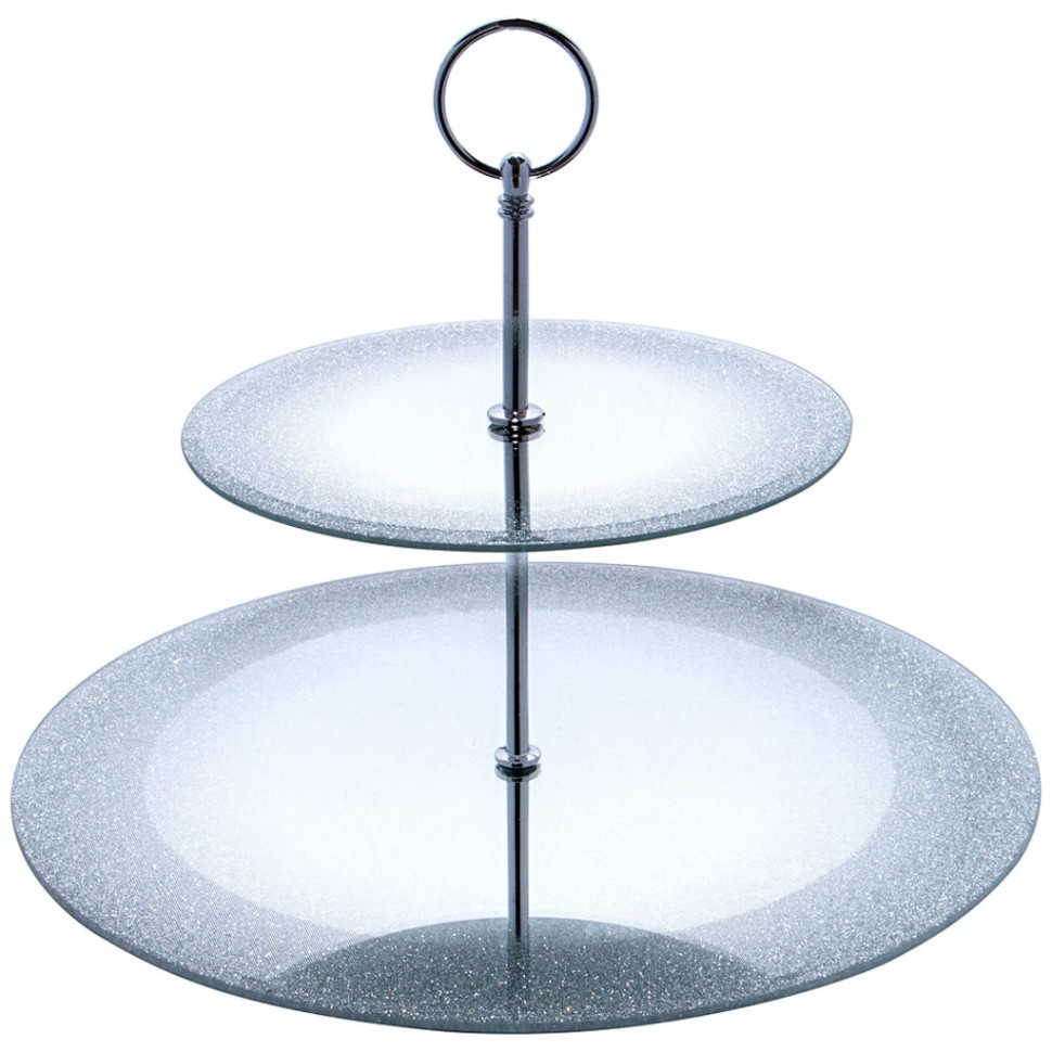 Блюдо сервировочное 2-х ярусное "silver mirror" 19/30 см Agness (357-253-1)