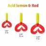 Твистер Helios Credo Double Tail 1,96"/5 см, цвет Acid lemon & Red 10 шт HS-27-029 (78038)