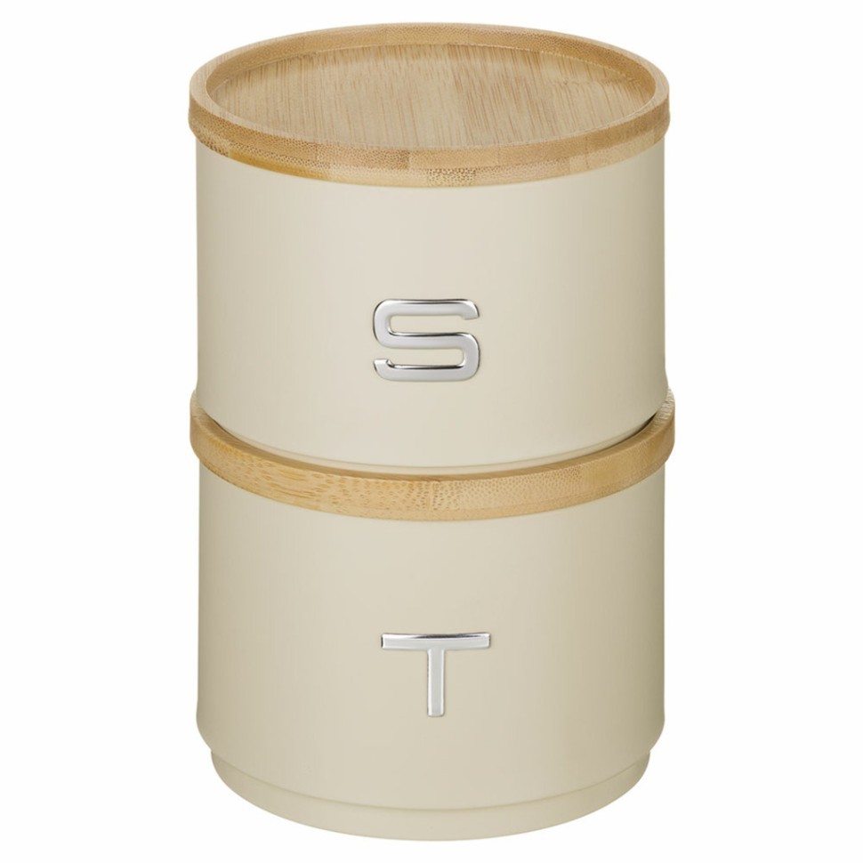 Набор банок agness для сыпучих, 11х16 см, штабелируемые, цвет: ivory Agness (790-402)