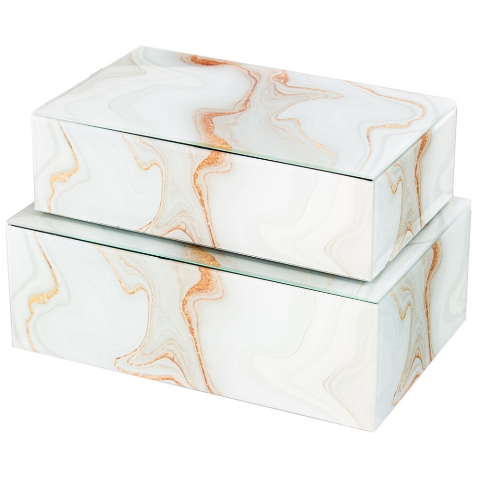 Набор шкатулок из 2-х шт коллекция "мрамор" 21*12**6,5 см / 23*15*8,5 см Lefard (06-343)