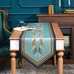 Дорожка "листья мориса"gold stripe   45х215см, 100% хлопок,твил c пропиткой Lefard (850-752-31)