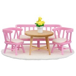 Кукольная мебель Смоланд Обеденный уголок розовый (LB_60207900)