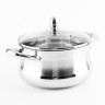 Кастрюля со стеклянной крышкой 20см 3,6л нерж/сталь (2137-1)