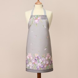 Фартук "ирисы" 60х70см,100% хлопок,серый,твил,пропитка Lefard (850-755-7)