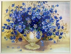 Картина Васильки 30х40 с кристаллами Swarovski (2220)