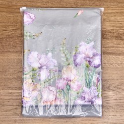 Скатерть  овальная  "ирисы" ,180х300см ,серый,100%хлопок ,твил Lefard (850-755-41)