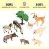 Набор фигурок животных серии "Мир диких животных": 2 зебры, 2 бородавочника, 2 оленя, 2 волка (набор из 9 предметов) (MM211-264)