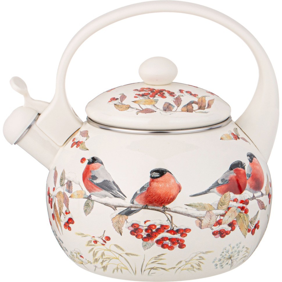 Чайник agness эмалированный со свистком серия "снегири", 2,2л, индукционное дно Agness (934-735)