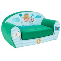 Раскладной бескаркасный (мягкий) детский диван серии "Экшен", Мореплаватель, цвет Неон (PCR320-136)