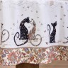 Скатерть круглая "парижские коты" ,150 см, твилл ,белый,пропитка Lefard (850-746-23)