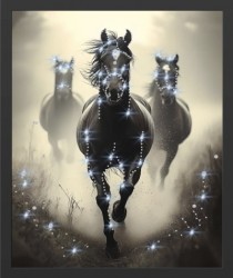 Картина Тайна млечного рысца с кристаллами Swarovski (2432)