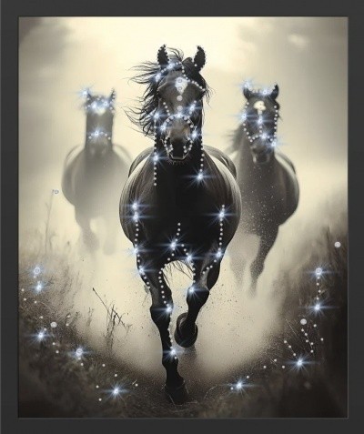 Картина Тайна млечного рысца с кристаллами Swarovski (2432)