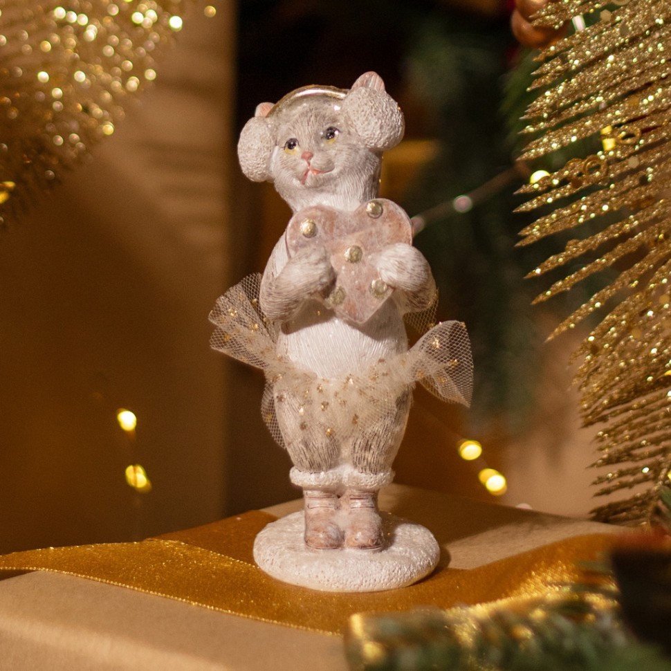 Статуэтка "кошечка с сердцем" 5,5х5х12 см Lefard (162-1287)