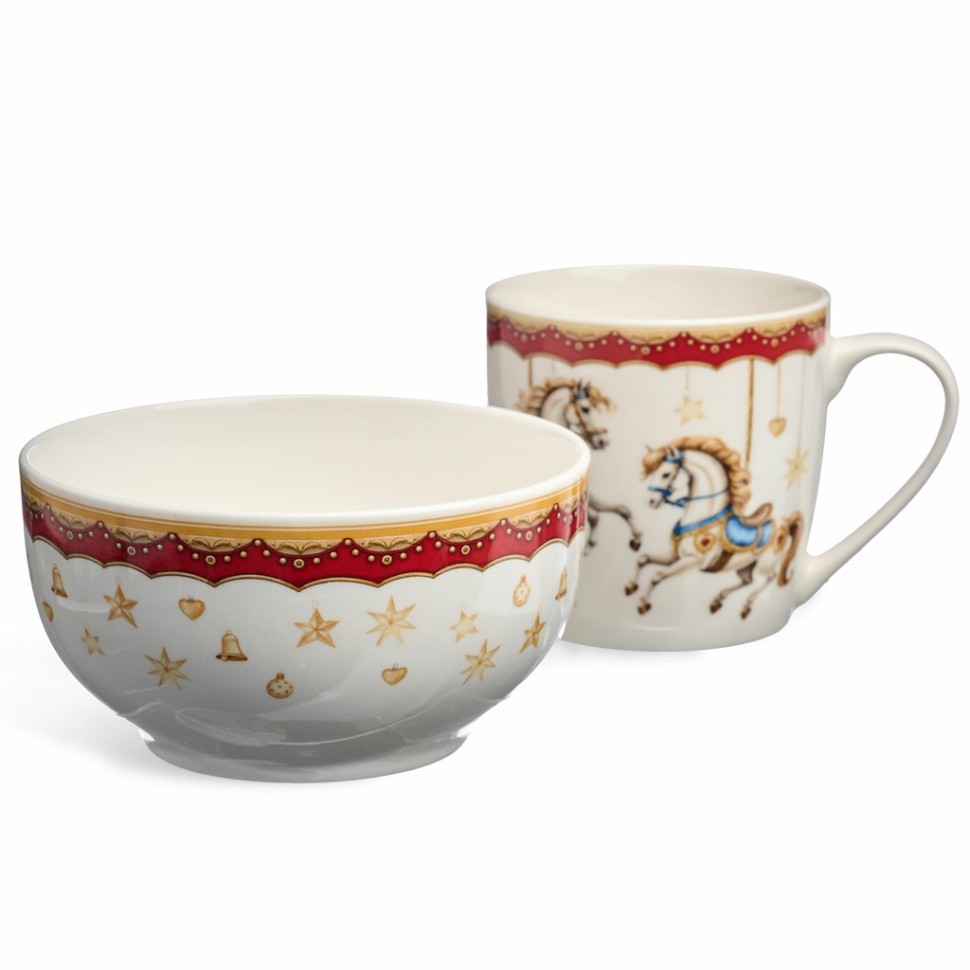 Набор для завтрака lefard "карусель", 2 пр.: салатник 500мл, кружка 360мл Lefard (260-1056)