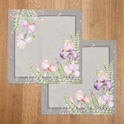 Набор салфеток из 2-х шт "ирисы",40х40см, 100% хлопок,серый,твил, Lefard (850-755-8)