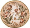 Салфетка "венок тюльпаны" круг 46 см, 90% п/э/10 % хлопок, сепия (550-033) 