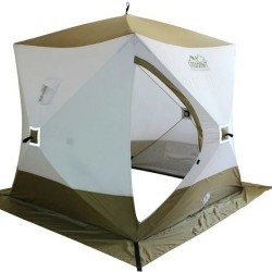 Зимняя палатка куб Следопыт Premium 2,1*2,1 м PF-TW-14 трехслойная белый/олива (88543)